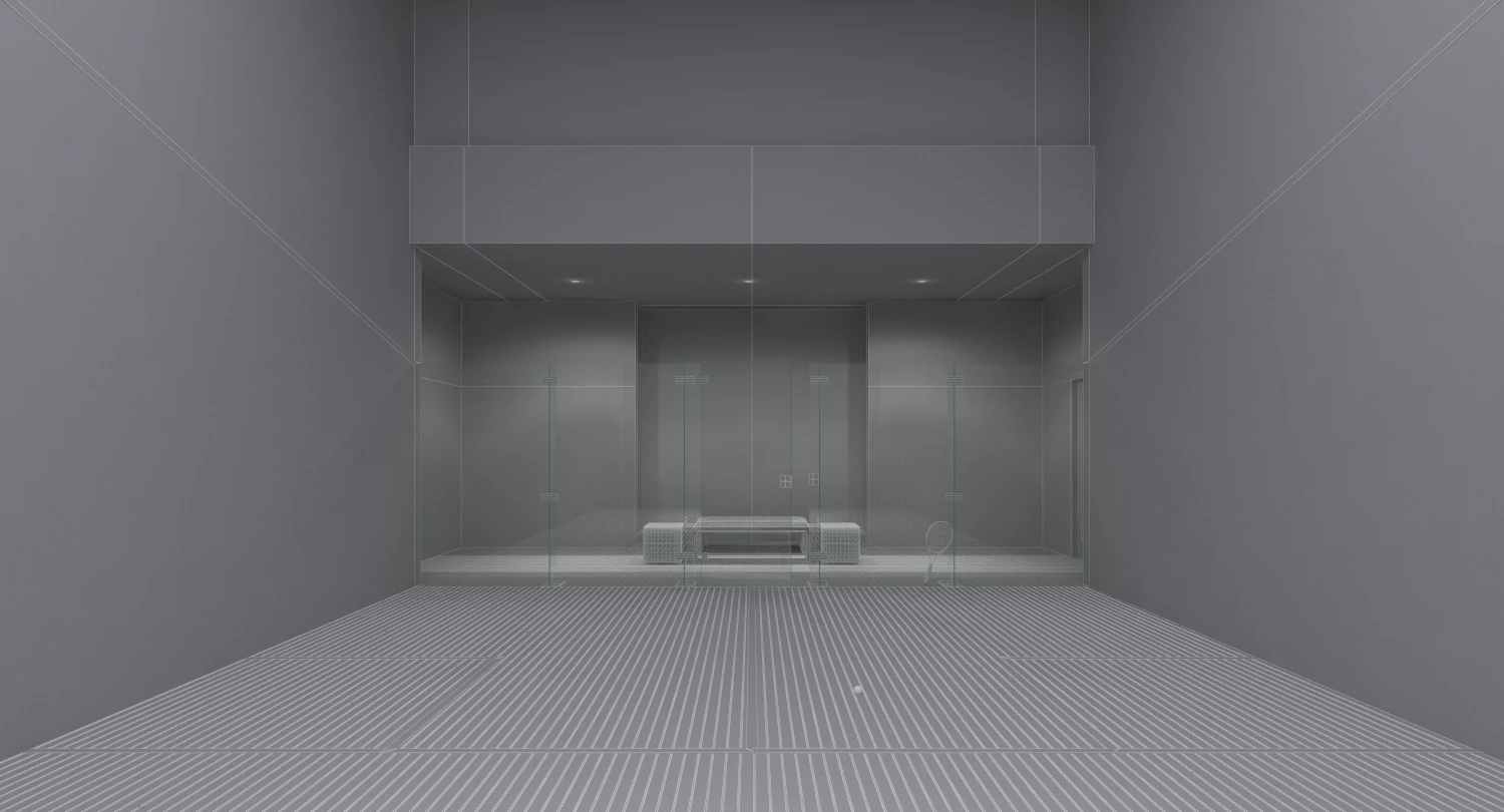 Single Squash Court 3D Model_010